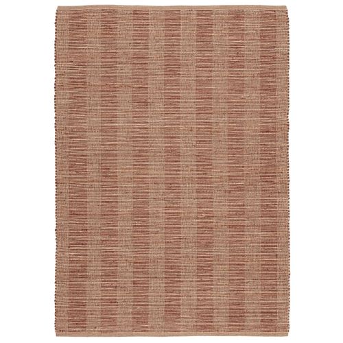 Tapis Effet Tissé Melua Goodhome Tissage À Plat L.160 X L.230cm Naturel Et Terracotta