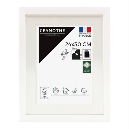 Cadre photo Milan blanc 24x30 cm avec passe-partout