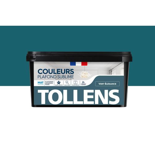 Peinture Plafond Sublimé Tollens mat vert élégance 2L