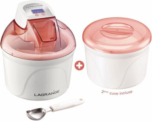 Sorbetière Lagrange Pomelo + 2ème cuve et cuillère glace