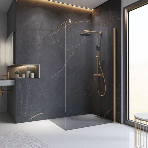 Paroi de douche à l'italienne 140x200 cm, cuivre, Schulte NewStyle