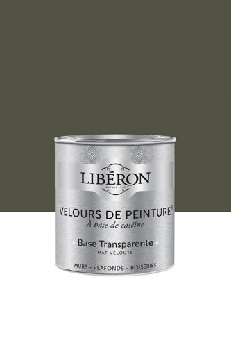 Peinture multisupport murs, plafonds et boiseries Velours de peinture vert kaki barda Libéron 0,5L