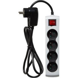 Multiprise Essentielb 4 prises parafoudre grise