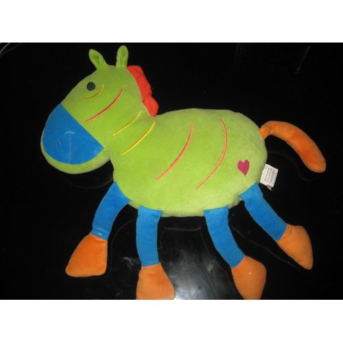 Doudou Coussin Enfant Âne Poney Coeur Multicolore Carrefour 44 Cm