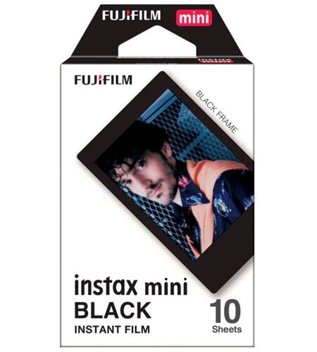 Film papier photo instantané Fujifilm Instax Mini Black cadre noir - Pack de 10