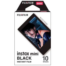 Film papier photo instantané Fujifilm Instax Mini Black cadre noir - Pack de 10