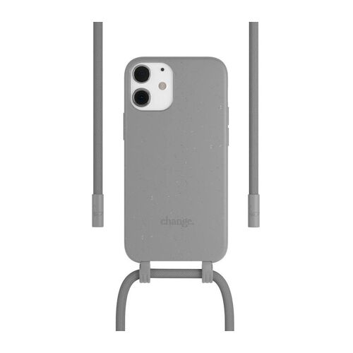 Coque Collier Woodcessories Iphone 12 Mini Tour De Cou Bio Gris