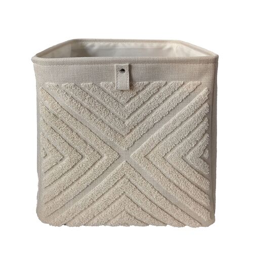 Boîte de rangement carrée en textile Mixxit motif étoile