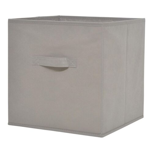 Boîte de rangement carrée en textile Mixxit coloris taupe