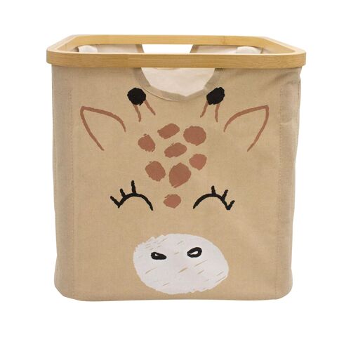 Panier de rangement cadre motif girafe Hyppolite beige