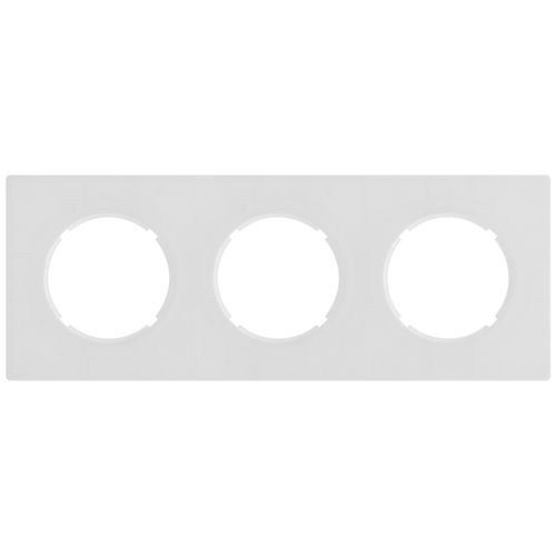 Plaque de finition triple Fontini Dom blanc satin à composer