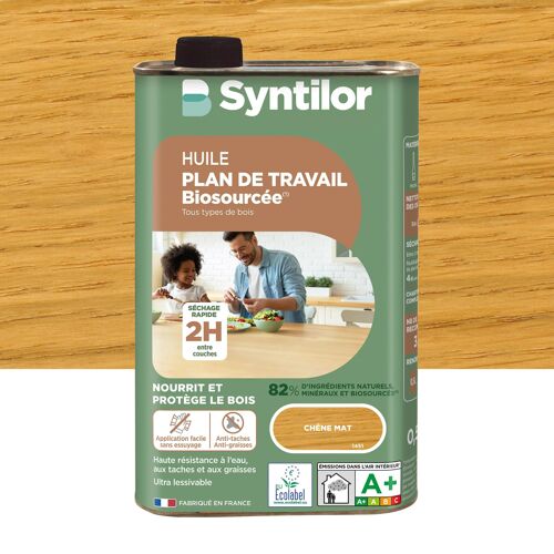 Huile plan de travail Biosourcée Syntilor effet chêne 0,5L