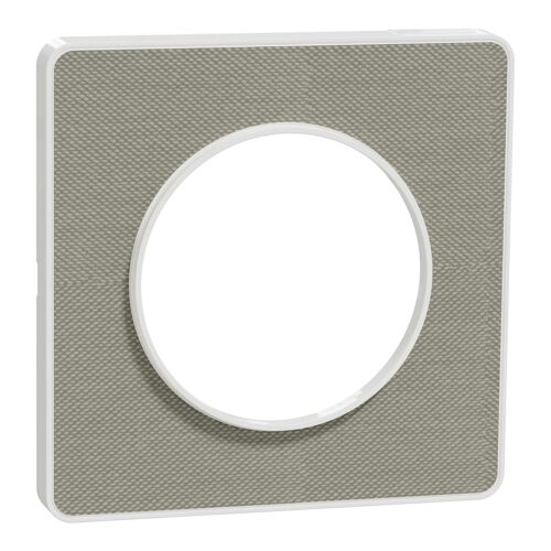 Plaque de finition 1 poste Schneider Electric Odace Kvadrat S520802KG coloris gris perle l.85 x P.10 x H.85 mm