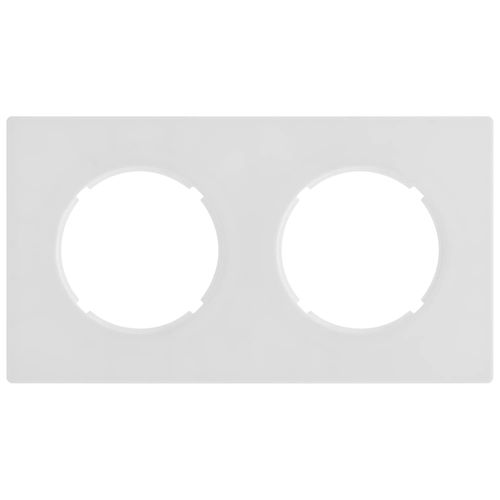 Plaque de finition double Fontini Dom blanc satin à composer