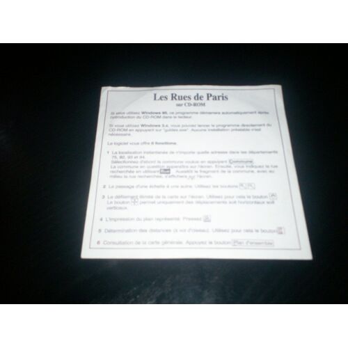 Logiciel Les Rues De Paris Sur Cd Rom