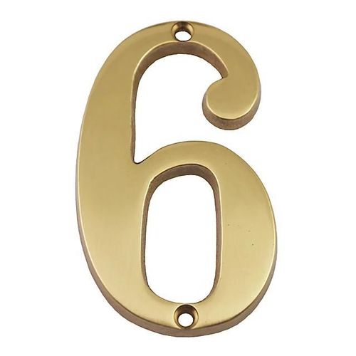 Chiffre de rue à visser modèle "6" en laiton Chapuis H.97 mm