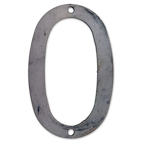 Chiffre de rue à visser et à peindre modèle "0" police Arial en acier Chapuis H.120 mm
