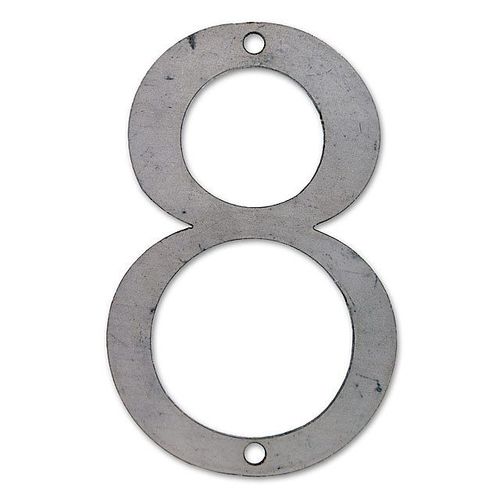 Chiffre de rue à visser et à peindre modèle "8" police Arial en acier Chapuis H.120 mm