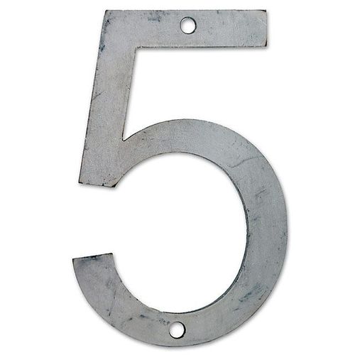 Chiffre de rue à visser et à peindre modèle "5" police Arial en acier Chapuis H.120 mm