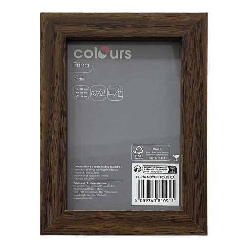 Cadre Erina noyer Colours l.10 x H.15 cm