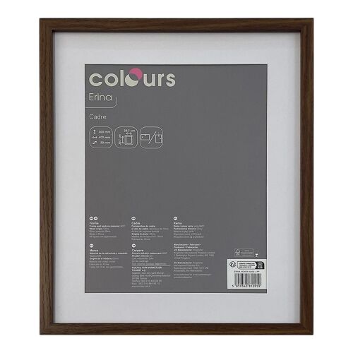 Cadre photo en noyer Erina Colours l.40 x H.50 cm