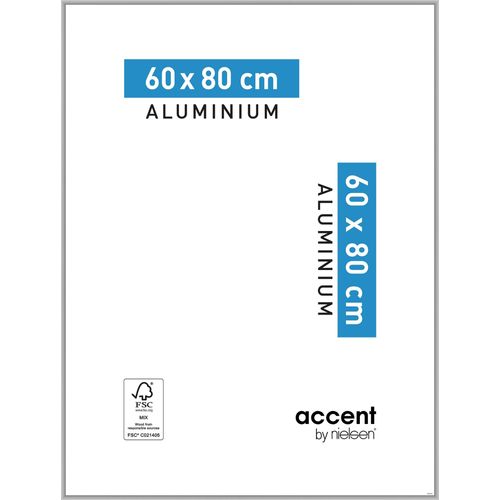 Cadre photo aluminium argent mat Accent l.60 x H.80 cm