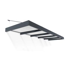Auvent Sophia Xl 140 X 471 Cm Grise - Translucide En Acrylique Et Aluminium