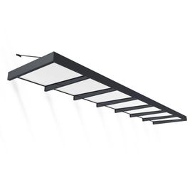 Auvent Sophia Xl 140 X 660 Cm Grise - Translucide En Acrylique Et Aluminium