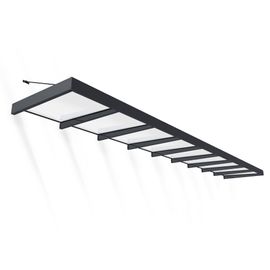 Auvent Sophia Xl 140 X 845 Cm Grise - Translucide En Acrylique Et Aluminium