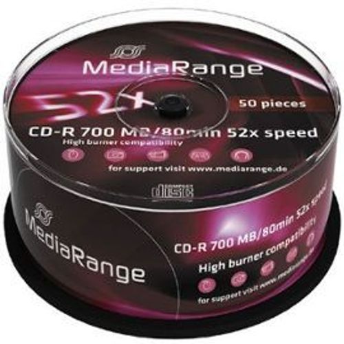 MediaRange - 50 x CD-R - 700 Mo (80 min) 52x - blanc - surface imprimable par jet d'encre - spindle