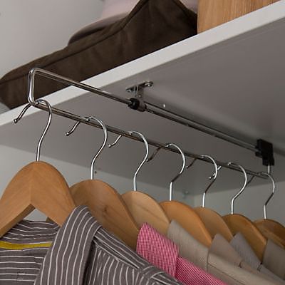 Rangement Vêtements Gain Place Porte-Pantalons Coulissant Penderie - Tringle Extensible 25-61cm, Organisation Armoire