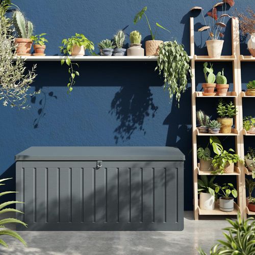 Coffre De Rangement Résine Catria Gris Granit 490l