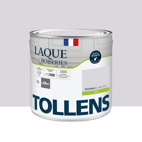 Laque boiseries et métal Tollens satin télégris 4 RAL 7047 2L
