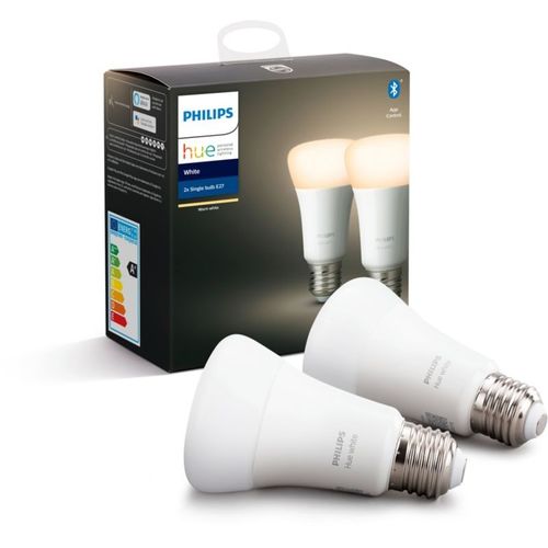 Ampoule Connectée Philips Hue White E27 2700k Blanc - Pack De 2