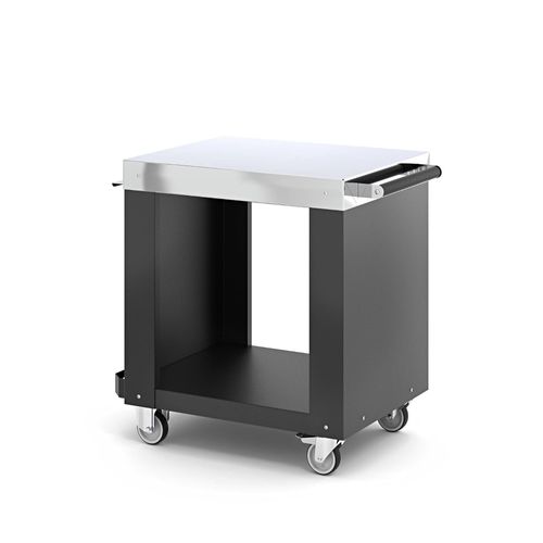Table support sur roulette pour four à pizza en acier Inoxydable Long 75CM Fontana Forni