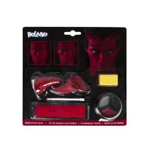 Kit Maquillage Diable (Maquillage , Éponge, Pinceau , Corne De Diable)