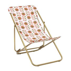 Bain De Soleil Retro Lafuma Polyester Et Acier Imprimé Rétro L.56cm X H.124cm