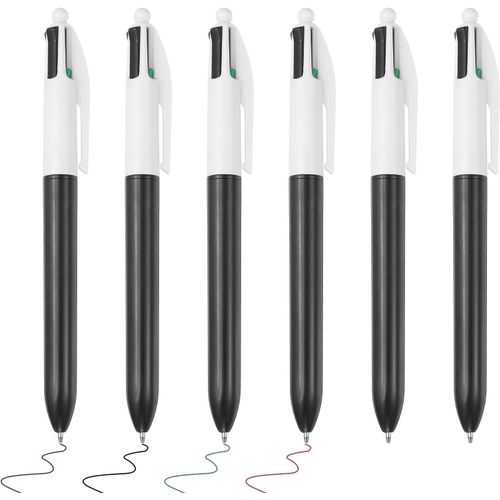 4 Couleurs Stylo Bille Rétractable,6pcs Stylos En Plastique 1.0mm Pointe Baril Stylos Pour Bureau Cadeau Femmes Prise De Notes Journaling,Noir