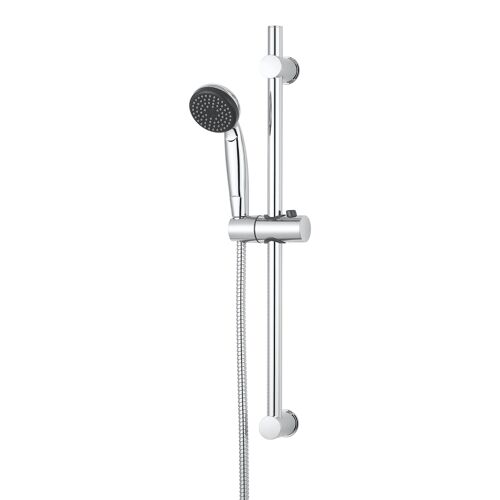 Kit de douche sans robinetterie avec barre réglable chrome + douchette + flexible Blyth GoodHome