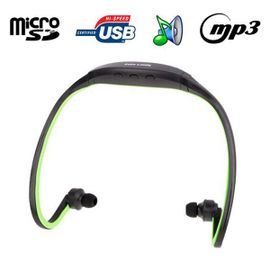 Casque MP3 sport sans fil lecteur audio Running vélo Micro SD Vert