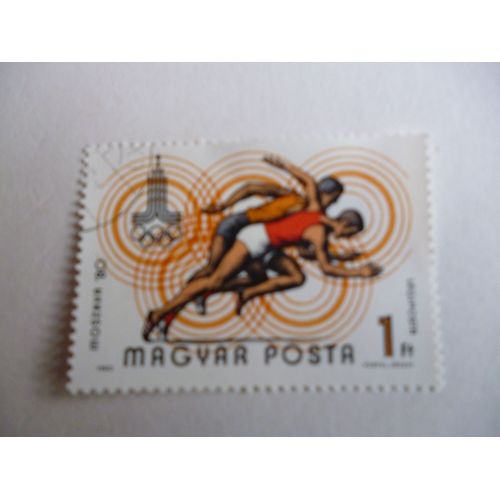 Timbre "Magyar Posta ;Jeux Olympiques De Moscou 1980 : Course".
