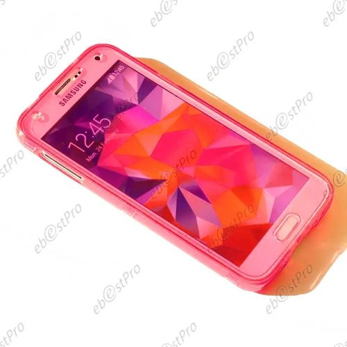 Ebeststar ® Housse Etui Coque Portefeuille Livre Silicone Gel Pour Samsung Galaxy S5 Sm-G900f, G900, G900h, Couleur Rose + Mini Stylet + Film Protection D'écran