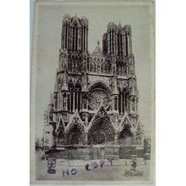 Carte Postale Ancienne De Reims : La Cathédrale . Edit. A.Quentinet,Reims. Au Verso Timbre Rouget De Lisle 20c 1936 Oblitéré.