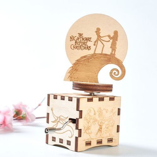 Boîte À Musique En Bois Sculptée À La Main, Accessoire Antique Pour Halloween, Cadeau D'anniversaire, Décoration Pour La Maison, 667a