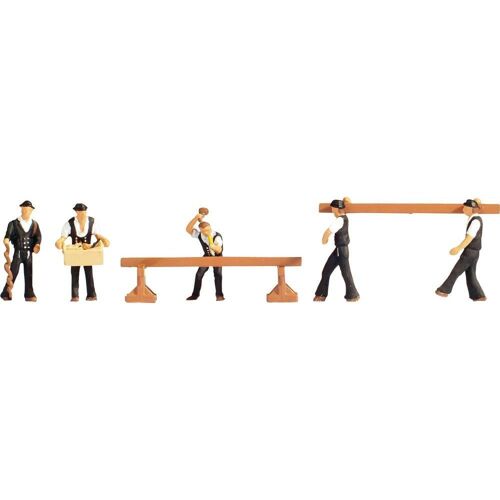 5 Figurines De Charpentiers Noch H0 15051-Noch