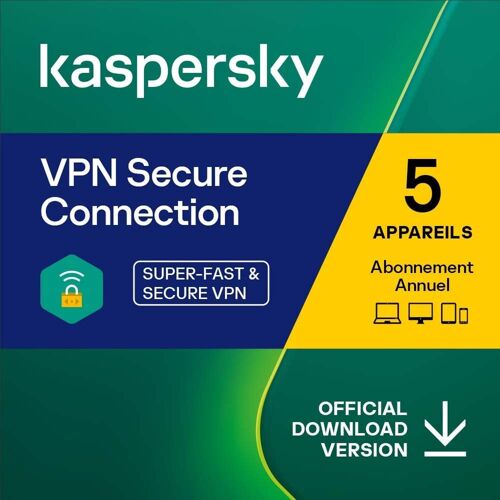 Kaspersky Vpn Secure Connection - Multidevice 5 App 1 An - Pc Mac Android Ios - Ed Française Licence Officielle Par Mail - Esd