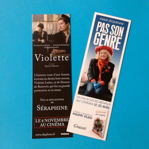 Lot 2 Marque Page Pages Violette Emmanuelle Devos Sandrine Kiberlain Pas Son Genre Emilie Dequenne Loïc Corbery