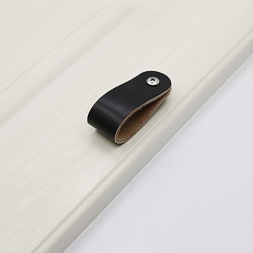 DRELD 96/128mm meubles armoire porte tirer en cuir extracteur tiroir tirer armoire en cuir noir armoire porte boutons et poignées