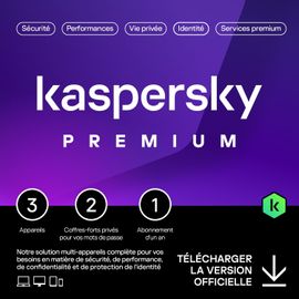 Kaspersky Premium - Multidevice 3 App 1 An 2 Coffres - Pc Mac Android Ios - Ed Française Licence Officielle Par Mail - Esd