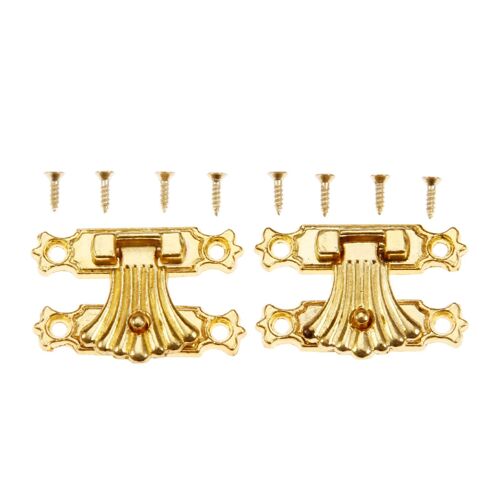 boîte à bijoux en or, 2 pièces, loquet de verrouillage, loquet de verrouillage, cadenas fleur, cadeau de vin en bois, sac à main, boucle, quincaillerie Vintage